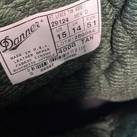 Danner Fort Lewis 400G Tan Insulated Military Boots Men's 15 - Picture 7 of 8